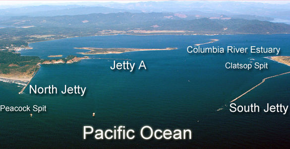Map of Columbia River jetty system